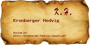 Kronberger Hedvig névjegykártya